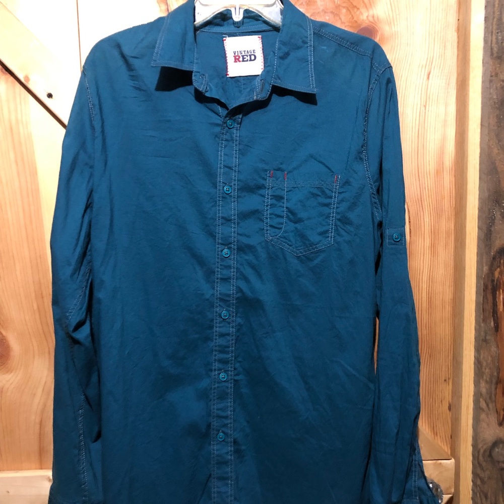 Vintage Red men’s long sleeve button shirt - Picture 1 of 3